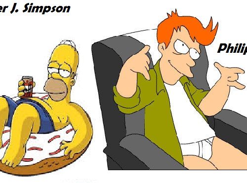 Philip Fry e Homer Simpson: La J di Matt Groening